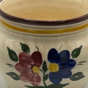 Vtg Goebel W. Germany Double-Handled Glazed Basket Planter Makers Mark 1968 MCM